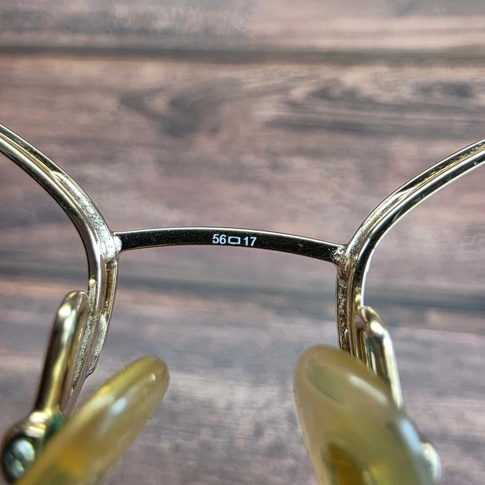 Christian Dior Vintage Gold Cat Eye Optical Glasses Frames 56-17 CD Logo